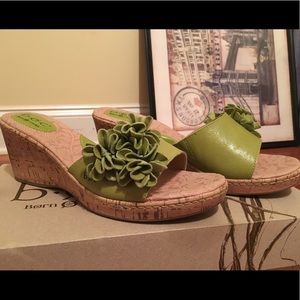 Ruffled Cork Wedges